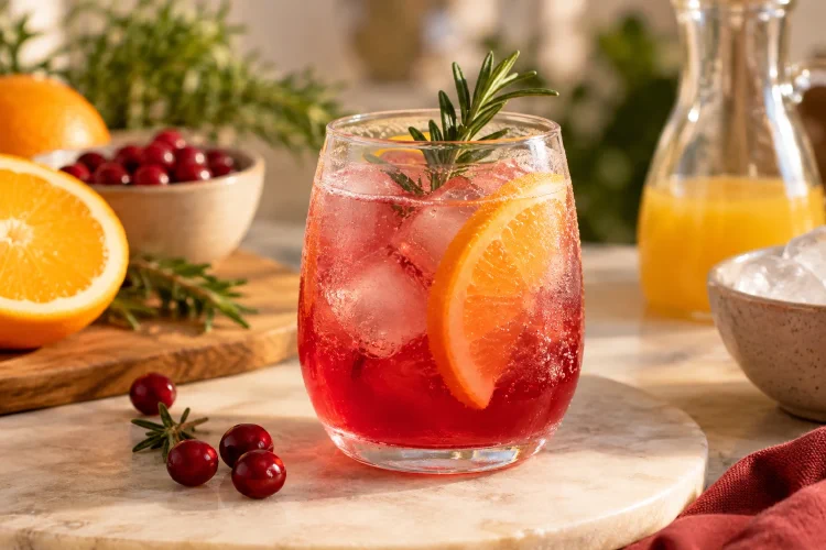 Cranberry Mocktail: Orange and Rosemary Spritz