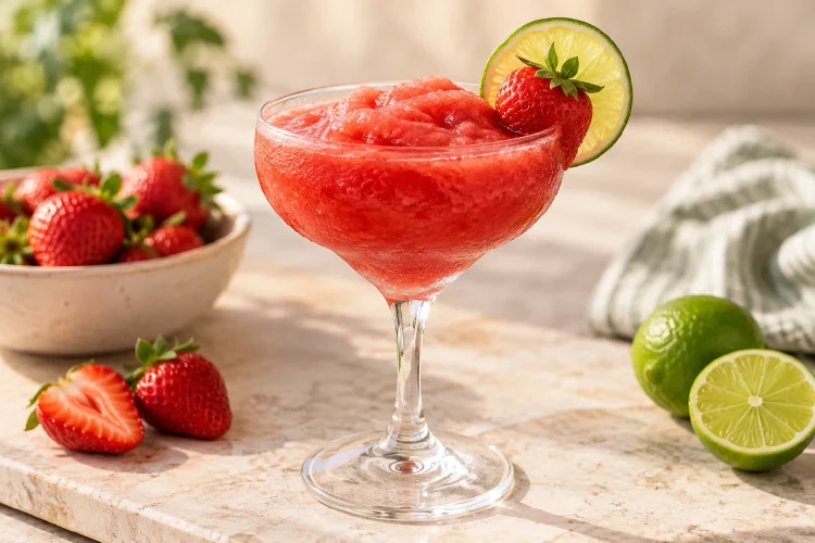 Virgin Strawberry Daiquiri: Frozen Recipe Without Rum