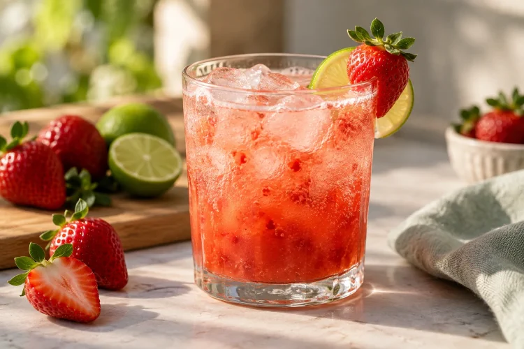 Strawberry Mocktail: Fresh Strawberry and Lime Fizz