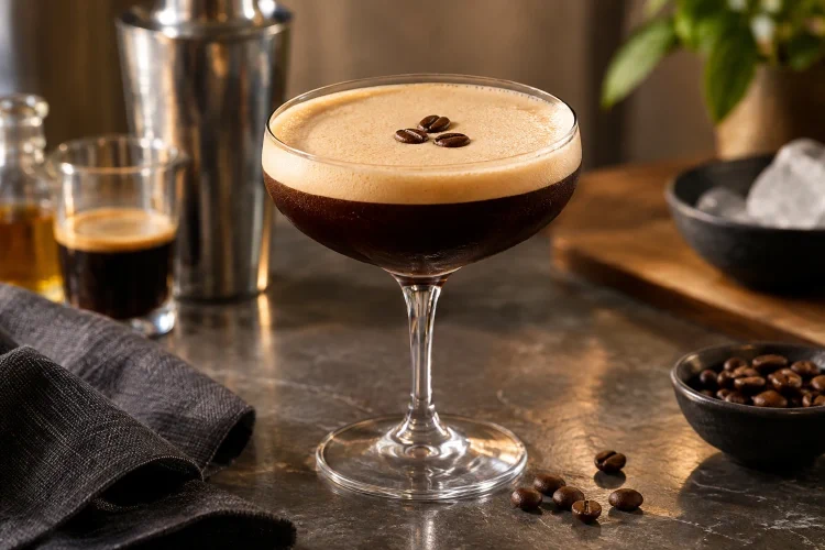 Espresso Martini Mocktail: Coffee Recipe with Foam