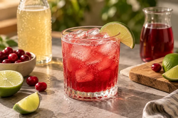 Ginger Beer Mocktail: Cranberry and Fresh Lime
