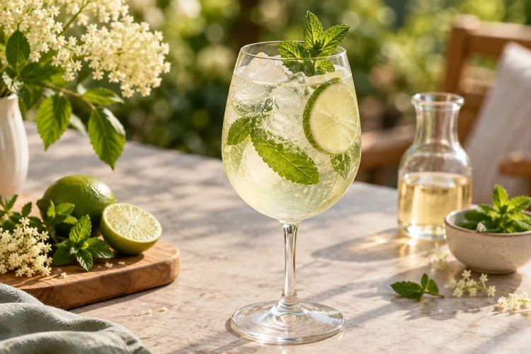 Hugo Mocktail: Elderflower, Mint and Sparkle