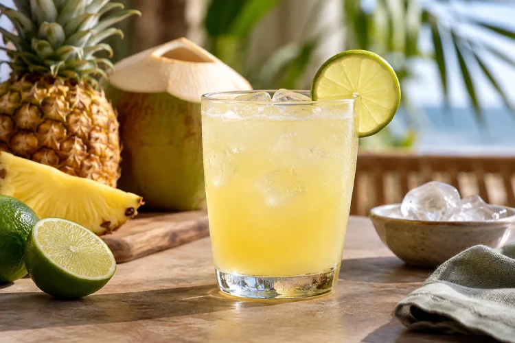 Coconut Water Mocktail: Pineapple and Lime