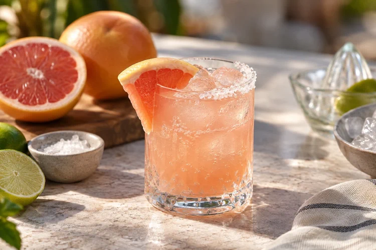 Paloma Mocktail: Grapefruit, Lime and a Salt Rim