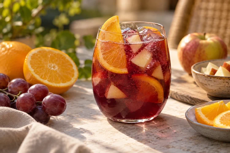 Sangria Mocktail: Grape, Orange and Fresh Fruit