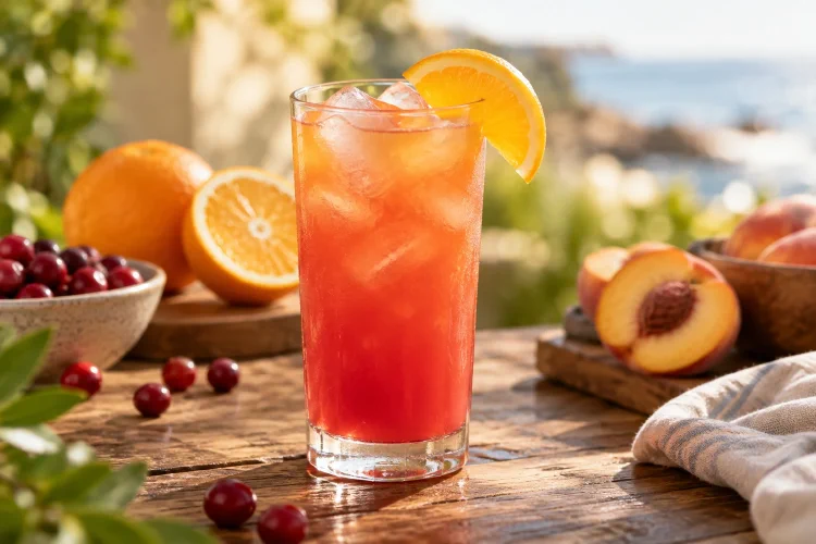 Sex on the Beach Mocktail: Peach and Cranberry Recipe