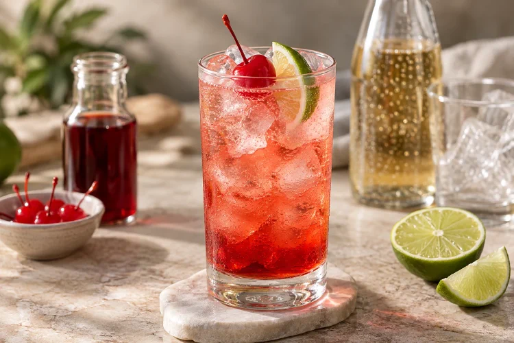 Shirley Temple Mocktail Recipe: Ginger Ale and Grenadine