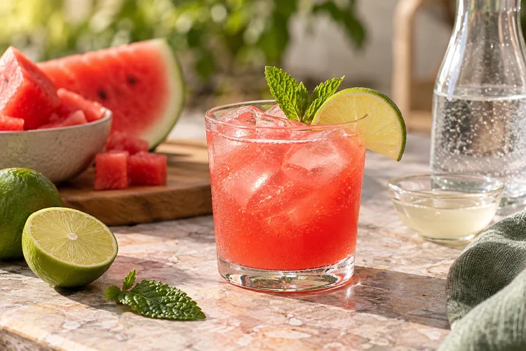 Watermelon Mocktail: Fresh Lime and Melon Recipe