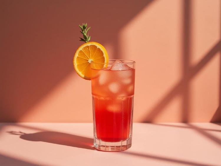 Serving inspiration from the ProstZero drink collection: crimson orchard fizz