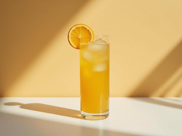 Serving inspiration from the ProstZero drink collection: golden citrus fizz