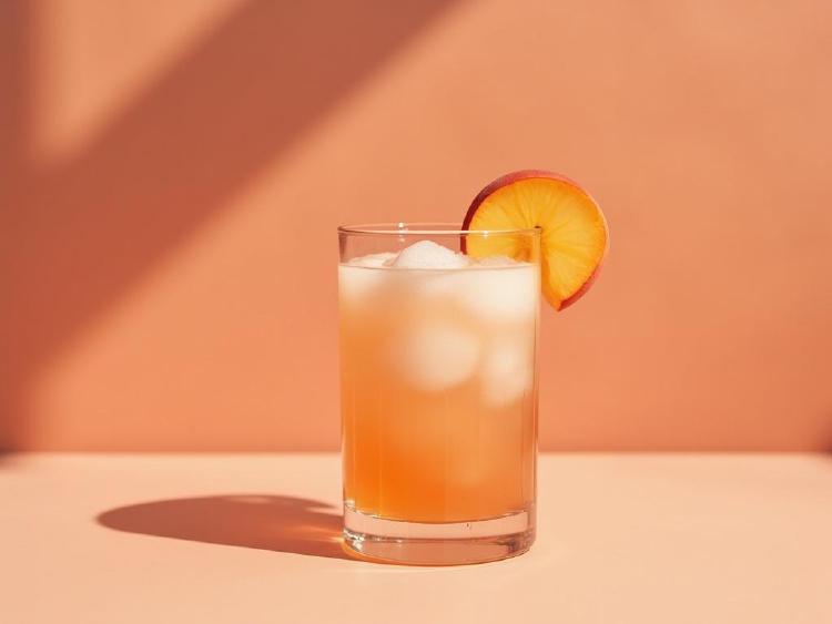Serviervorschlag aus der ProstZero-Drink-Sammlung: velvet peach cloud